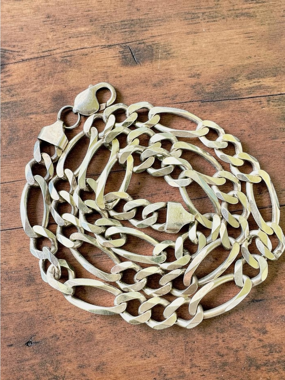 Classic Women's Figaro Chain Necklace in Silver Tone